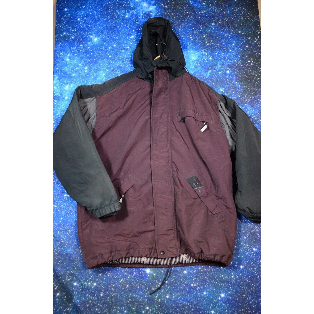 Quiksilver Snow Ski Jacket Mens Large Purple Hooded Thermore Insulated Winter